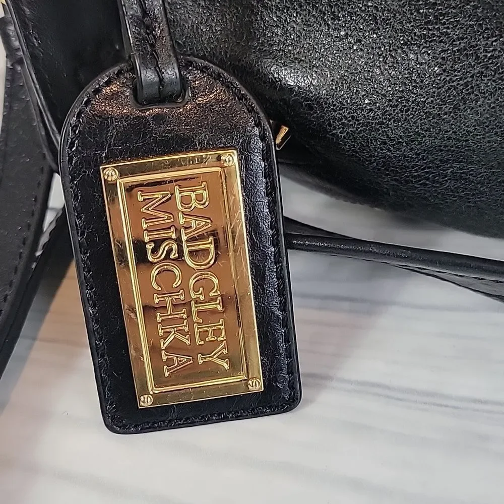 Badgley Mischka Shoulder Bag Dark Green Leather Large Capacity